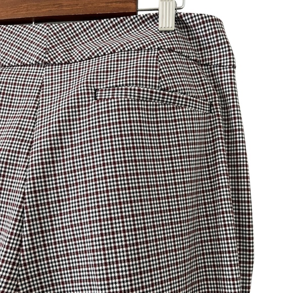 Ann Taylor Factory NEW Black & Burgundy Plaid Ankle Pants Size 14P - Picture 12 of 16
